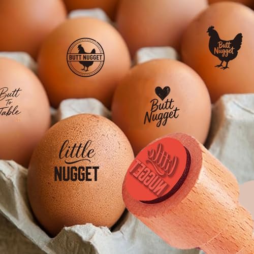 AHANDMAKER 5 Styles Small Wooden Rubber Egg Stamp Mini Butt Theme Stamp Unique Designs for Easter Egg Decoration DIY Making Scrapbooking Card Stamping Crafting - style: Animal