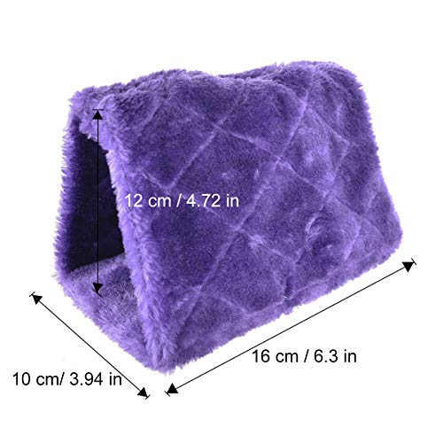 Winter Warm Bird Nest House Shed Hut Hanging Hammock Finch Cage Plush Fluffy Birds Hut Hideaway for Hamster Parrot Macaw Budgies Eclectus Parakeet Cockatiels Cockatoo Lovebird (S, Purple) - color: Purple, size: S
