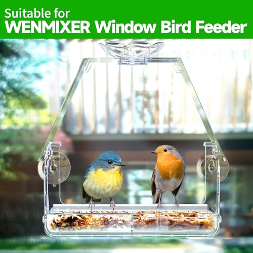 WENMIXER Suction Cups for Window Bird Feeders, 2.48"/63mm Clear PVC Strong Suction Pads with Screw Nut, Removable & Reusable Suction Cups for Wall, Window Hanging (2 Pcs)