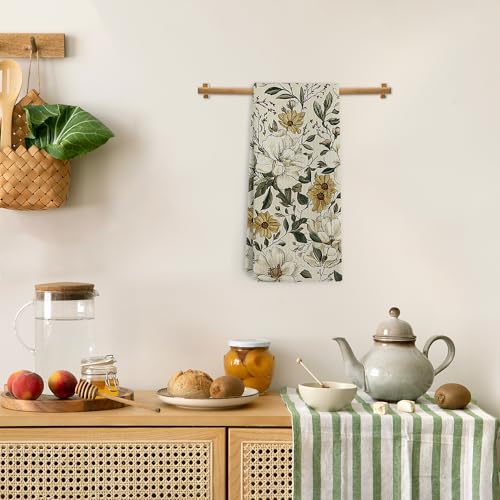 Vintage Floral Hand Towels for Bathroom, Rustic Cottagecore Flower Kitchen Towels, Farmhouse Floral Dish Tea Towel for Kitchen Decor, 16x24 Inch - color: Rustic Floral