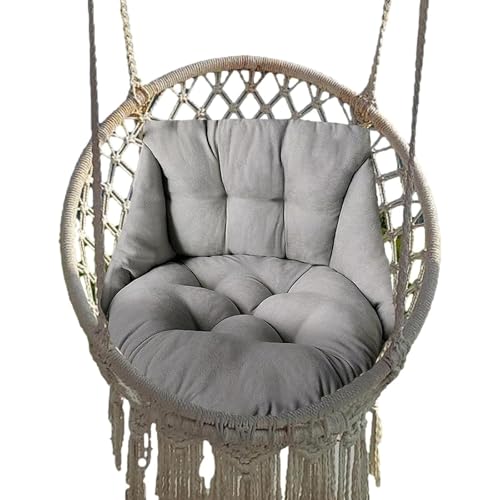 Hammock Chair Cushion, Hanging Basket Egg Chair Cushion Round Seat Thick Nest Back Pillow for Patio Garden Swing Chair Seat Pads (Only Pads) (Gray) - color: Grey