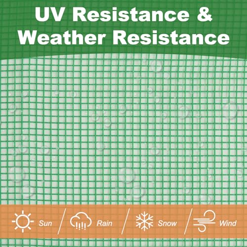 18 Mil Greenhouse Cover, 10x10 FT Clear Green Heavy Duty Greenhouse Tarp, UV Resistant Waterproof Green House Plastic Covering with Grommets for Garden, Farms, Nursery - size: Clear Green 10FTx10FT