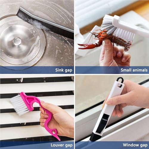 CRAFNEW 14Pcs Small Crevice Cleaning Brush Set, Groove Gap Cleaning Tool | Ideal for cleaning kitchens, bathrooms, corners, sinks, doors, window tracks and cups