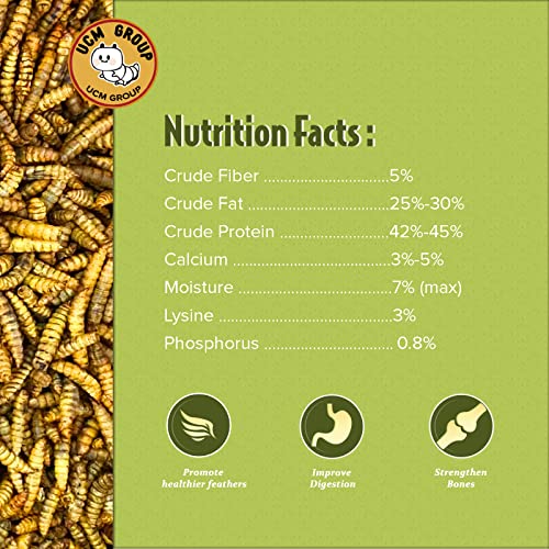 20LB Dried Black Soldier Fly Larvae for Chicken, Poultry, Wild Birds,100% Natural Non-GMO, No Additives, Treat, More Calcium Chicken Treats Than Mealworms，4 Packs - size: 5 Pound (Pack of 4)