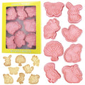 Woodland Animal Cookie Cutters 8 Pcs Deer Fox Squirrel Owl Cookie Molds | 3D Embossing Bear Rabbit Peacock Cookie Stamps, Great for Family Handmade Baking - color: Animal B