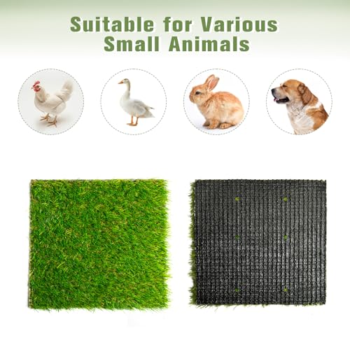 XXXFLOWER Chicken Nesting Pads for Coop 4 Pack 11.81x11.81in | Washable Nesting Pads for Chicken Coop, Artificial Grass Mat for Poultry Accessories, Pet Garden Lawn Indoor Outdoor