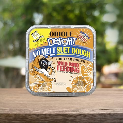 C&S Oriole Delight No Melt Suet Dough, Suet Cakes for Wild Birds Including Orioles and More, 11.75 Ounces, Pack of 8 - size: 1.47 Ounce (Pack of 8), style: Oriole, 8 Pack