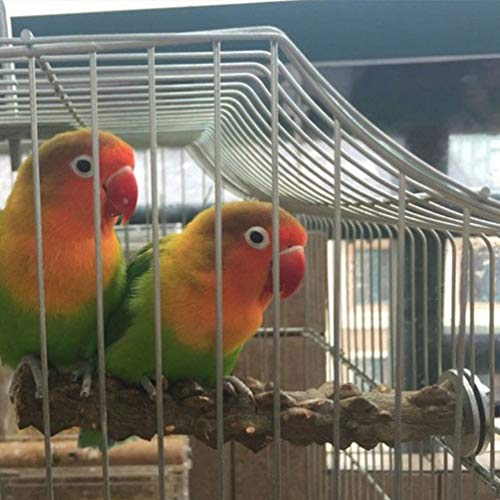 Hypeety Natural Prickly Ash Wood Bird Perch Stand Paw Grinding Perch Toy | Natural prickly ash wood, bark texture for grip, chew-proof and durable, for budgie/parakeet/cockatiel/lovebird, 11.79''/30cm - size: 11.79 inch