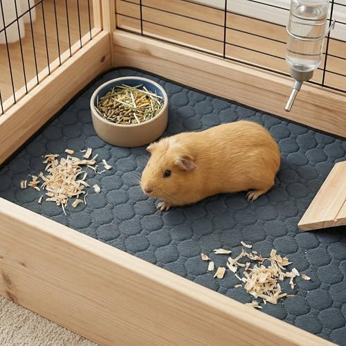 4 Pack Guinea Pig Cage Liners - Washable Guinea Pig Pee Pads, Waterproof Reusable & Anti Slip Guinea Pig Bedding Fast and Super Absorbent Pee Pad for Small Animals Rabbit Hamster Rat - size: 24" 47"（4 pack Polyester）