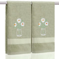SmoothNovelty 2 Pcs Daisy Hand Towels Floral Bathroom Decor 14x29 Inch | Embroidered Bathroom Hand Towels, 100% Cotton, Soft Absorbent, Daisy Flower Bathroom Kitchen Decor - style: Daisy