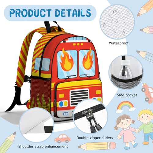 Ambulance School Backpack For Boys Toddler Bookbag Child School Bag Kindergarten Elementary Toddler Bag Gift Ideas Backpack for Boys Girls Bookbag for Kids Toddlers Casual Travel - color: Ambulance