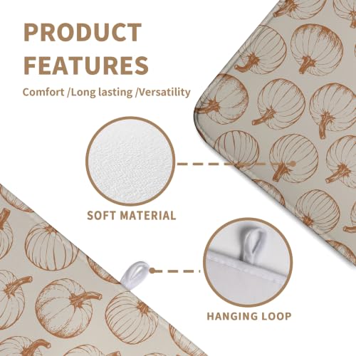 Fall Pumpkin Dish Drying Mat for Kitchen Counter Burnt Orange Autumn Thanksgiving Dish Mat Absorbent Microfiber Kitchen Countertop Protector Dishes Drying Pad Large Drying Mats 18x24 Inch - color: Burnt Orange Pumpkin, size: 18" x 24"