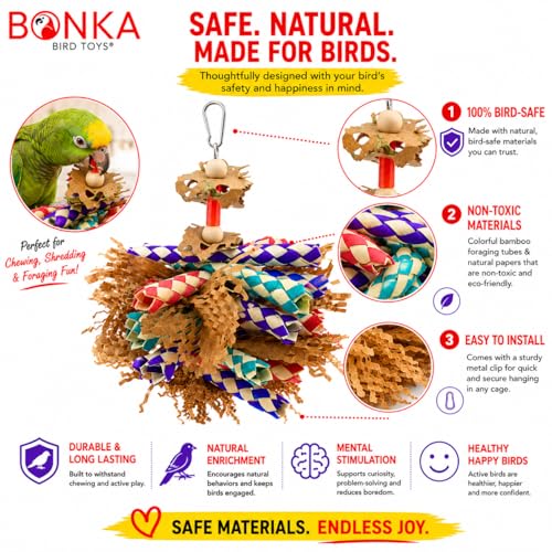 Bonka Bird Toys 3450 Paper Shred Cardboard Bamboo Shred Chew Parrot.