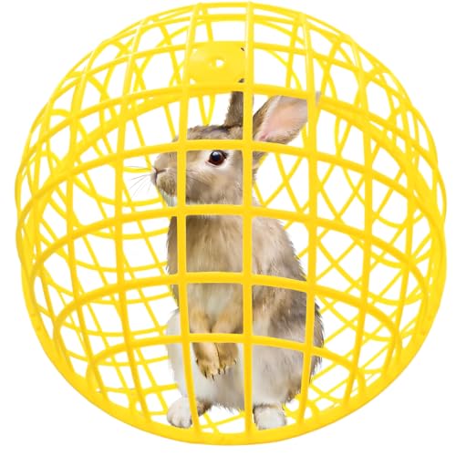 15" Ball-Shaped Movable Chicken Coop,Pigeon Rabbit Duck Safe Walking Net,Preventing Trampled by Horse,Predation by Eagles, Wolves,Dog Bites. Pet Removable Prevent Harassment Safety Hutch - color: Yellow