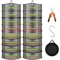 VIVOSUN 2-Pack 8-Layer Mesh Drying Rack Hanging Design with Green Zippers for Dehydrating, Indoor and Outdoor (Pruning Shears Included) - size: 8 Layer, style: 2 Pack