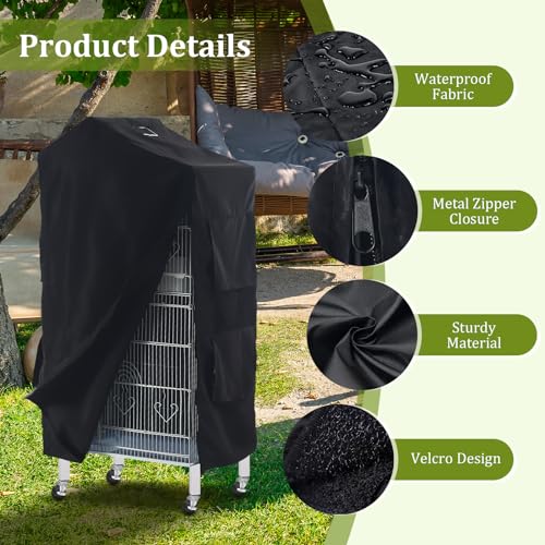 Gralara Bird Cage Cover Birdcage Cover, Washable Protection Blackout Cover Waterproof for Parakeets Lovebirds Macaw, Square Cages Accessories, Style A - color: Style A