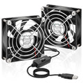 80mm USB Fan 2 Packs, 5V Small Computer Case Fan with Speed Control | 80mm x 25mm USB Cooling Fan, Brushless Motor, Big Airflow, for CPU Xbox PlayStation Router Entertainment Cabinet 3D Printer - style: 80mm x2