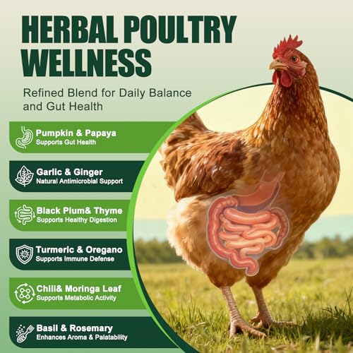 Natural Chicken De-Wormer Powder (1.3 LB) | Herbal Poultry Feed Additive with Chili for Laying Hens & Backyard Chickens | Egg-Safe for All Ages | Made in USA
