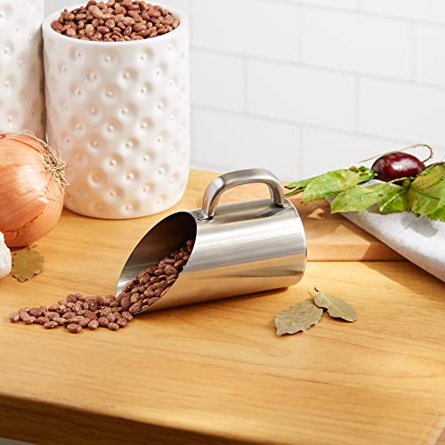 RSVP International Endurance Kitchen Collection Measuring Tools, Dishwasher Safe, Scoop & Measure, Stainless Steel - size: 1.5 cups Scoop (Pack of 1)