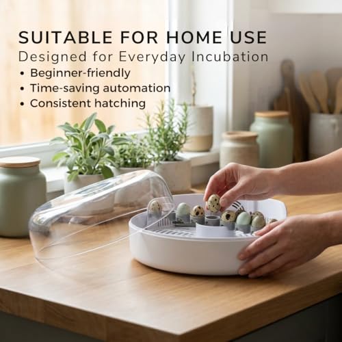 SplashNColor Quail Egg Tray Compatible with Maticoopx 20 Egg Incubator - Coturnix Quail Egg Rack - Compatible with Small Egg Incubators - Durable Egg Turner Accessory - 14 Slots - ABS White (1 Pack)