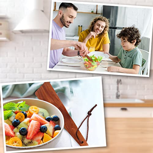 2 Pcs Wooden Spatula for Cooking 9.8" Teak Flat Wooden Spatula Wood Flipper Egg Scraper Non Stick Frying Pan Cast Iron Wood Cooking Utensil for Kitchen Turning Flipping Serving Scraping
