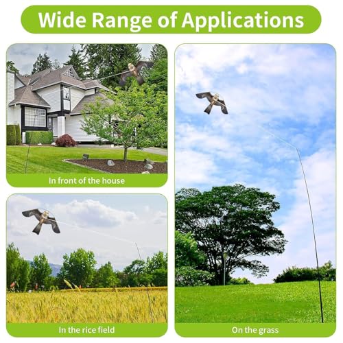 Bird Scarer Kite Without Pole Crops Farm Protector Hawk Flying Kite-Type-B | Ideal for gardens farms and docks | Keeps birds geese and seagulls away |A kind of hawk deterrent - color: Brown-Grey