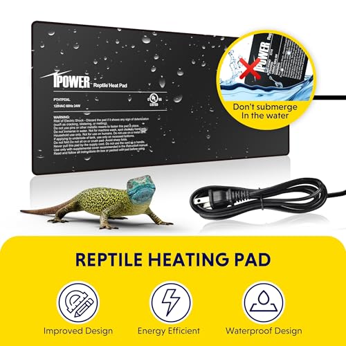 iPower 8x18 Inch Reptile Heat Pad Under Tank Heater, Energy-Efficient & Waterproof Design Terrarium Warmer Mat for Turtles, Lizards, Snakes, 2 Pack - size: 8 X 18 Inch, style: 2 Pack Heat Pad