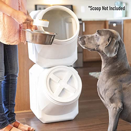 Gamma2 Vittles Vault Stackable Dog Food Storage Container with Sealing Lid, Up to 60 lbs Dry Pet Food Storage Container, USA-Made - [14.5" L x 19" H] | Made in USA, sealing lid keeps dry meals fresh and pests out, 14.5 x 19 inches, durable pantry bin, eas