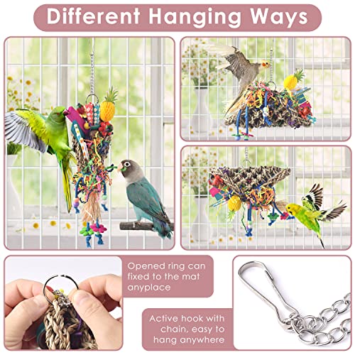 KATUMO Bird Toys, Seagrass Basket Toy with Array of Chewable Parrot Foraging for Small Medium Parrot Birds - style: Pineapple