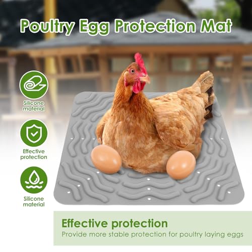 4 Pcs Chicken Nesting Pads, 12 inch Washable & Reusable Nesting Box Mat, Chicken Nest Mats, Soft Silicone Chickens Bedding Pad Laying Egg Mat for Hens Laying Egg