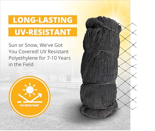 Stromberg’s 2” Mesh Heavy Duty Knotted Aviary Netting, UV Resistant Polyethylene Fiber for Birds, Pheasants & Poultry, 85 Lbs Break Strength Durable Against Weather and Predators, Size 100' x 150' | UV Resistant Polyethylene Fiber for Birds, Pheasants & P