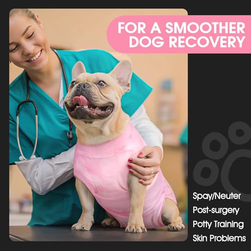 Surgery Suit for Dogs Female After Spayed, Soft Onesie for Surgery | Cone Alternative after Surgery, Dog Wound Cover Spay Suit Prevent Licking, Female Dog Onesie for Heat Cycle, Pink Tie Dye XS - color: Pink Tie Dye, size: Xs(back:8.3-11.4in,wt:4-7lbs)
