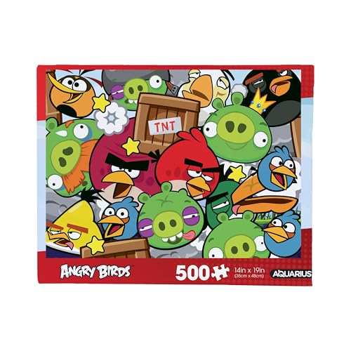 AQUARIUS Angry Birds 500pc Puzzle | 500 Piece Jigsaw Puzzle, Glare Free, Precision Fit, Officially Licensed Angry Birds Merchandise & Collectibles, 14x19 Inches
