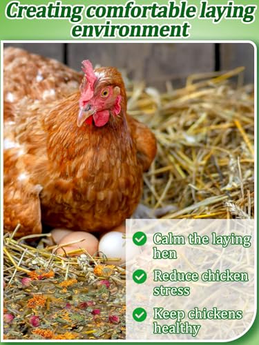 Chicken Nesting Herbs for Outdoor Indoor Chicken Coop - 14OZ Natural Egg-Laying Box Feed Herbs for Freshening Bedding Promote Egg Production - size: 14oz