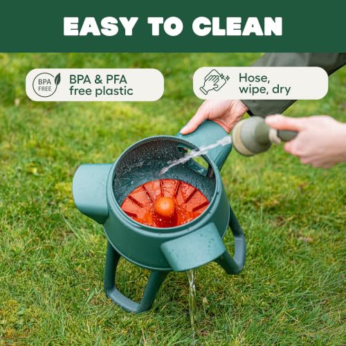 Omlet No Waste Chicken Feeder for Coop | Anti-Spill Poultry Feeder with 3 Feeding Ports | Hanging or Free Standing | Weatherproof | 6lb - size: 6lb