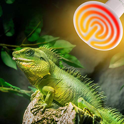 Aiicioo Reptile Heat Lamp Bulb -60W Ceramic Heat Emitter No Harm No Light Infrared Heater Lamp for Chicken Coop Lizard Aquarium Snake Outside Dogs Brooder 110V,White - color: ['White'], size: ['60W']