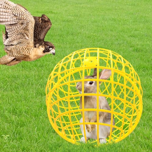 15" Ball-Shaped Movable Chicken Coop,Pigeon Rabbit Duck Safe Walking Net,Preventing Trampled by Horse,Predation by Eagles, Wolves,Dog Bites. Pet Removable Prevent Harassment Safety Hutch - color: Yellow