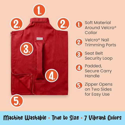 Cozy Comfort Carrier - Large Red Cat Carrier Soft and Pet Carrier for Nail Trimming, Vet Visits, Medication Administration, Dental Care, and Travel - color: Red, size: Large