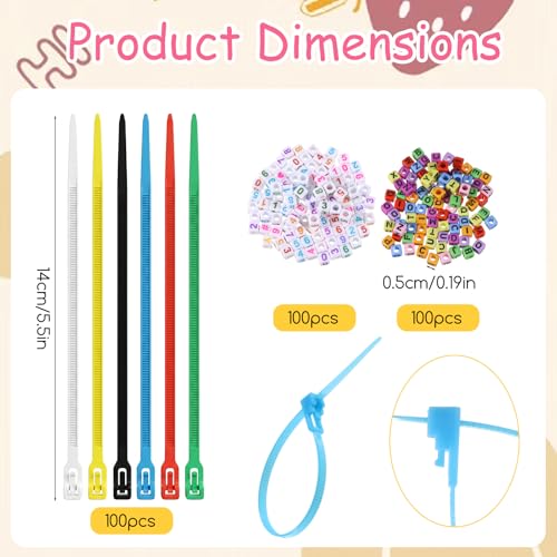 100 PCS Colorful Numbered Chickens Identification Leg-Rings, Adjustable Chicken Leg Bands with 200 PCS Charms Accessories, Chick Tags, Poultry Identification Leg Bands for Chicken, Duck, Goose (14cm)