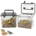 Bird Seed Storage Container 2 Pack Clear Bird Seed Container10Ib Indestructible Bird Seed Container Bird Seed Holder with Handle|for Wild Bird Seed Hermetically Or Mealworms Storage Outdoor Feeding