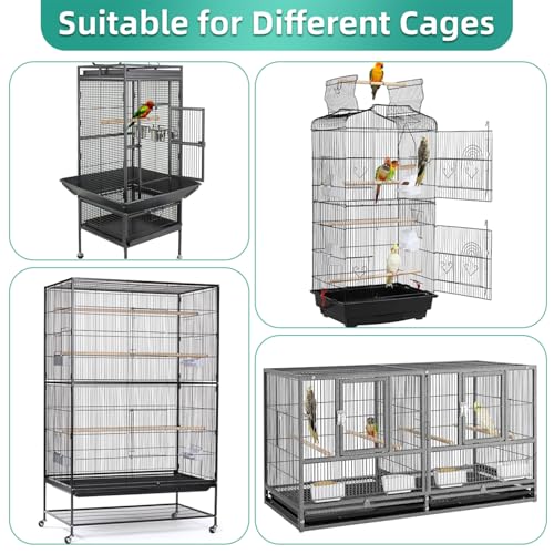 Large Bird Cage Cover, Bird Cage Seed Catcher, Adjustable Soft Airy Nylon Mesh Net, Birdcage Cover Skirt Seed Guard for Parrot Parakeet Macaw African (Solid-White, 15.7" x118") - color: Solid-white, size: 15.7" x118"