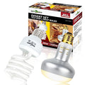 REPTI ZOO Reptile Heat Lamp Bulb and UVB 10.0 Reptile Light Combo Pack, 100W Intense Basking Spot Light UVA Heat Lamp Bulb, 26W Energy Saving UVA UVB Bulb Spiral Compact Bulb - size: CBL06
