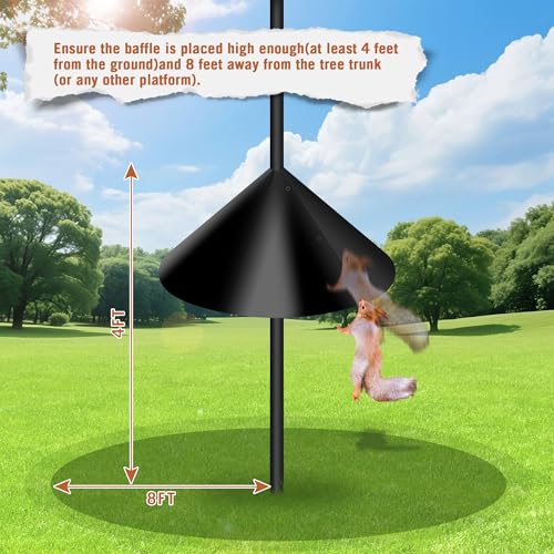 Wide Squirrel Baffle for Bird Feeder Pole, Outdoor Pole Mount Stopper & Guard,Squirrel Proof Cone (1 Pack, Black) - style: 16IN-1pcs