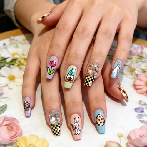 PH PandaHall 3pcs Rabbit Nail Stamping Plates, Eggs Carrot Nail Art Templates Stainless Steel Image Plate Stencils with Tool for DIY Print Manicures Salon Design Supplies - style: Easter