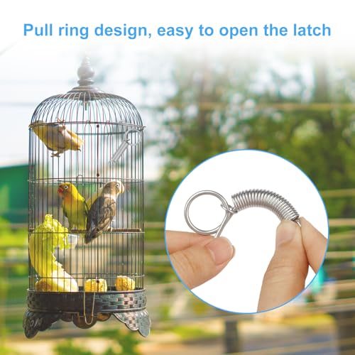 20 Pack Spring Door Latch for Rabbit Cages Metal Pet Spring Door Latch Lock | Multi-Functional for Fixing Birds Small Animal, Chicken, Dog, Cat, Parrot, Guinea Pig, Squirrel Cages Clips