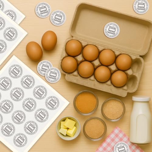 320 Pcs Farm Fresh Eggs Carton Labels, 2 Inch Round Washed Eggs Labels Self-Adhesive Egg Packaging Stickers for Chicken Egg Box Container Farm Supplies - color: Washed Eggs