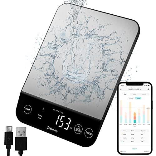 Etekcity 22lb Food Nutrition Scale, Smart Calorie Calculator, Waterproof - color: Stainless Steel with Black Accents
