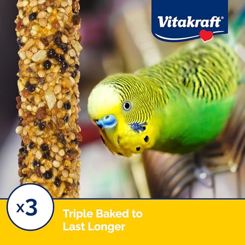 Vitakraft Crunch Sticks Parakeet Treat - Pet Bird Treat Toy - Long-Lasting Chewing Fun (Sesame & Banana) (Pack of 2) - size: 1 Ounce (Pack of 2)