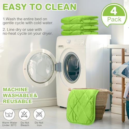 4 Pack Self Heating Cat Pad Self Warming Dog Mat Reflects Body Heat Extra Warm Thermal Pet Pad Washable Dog Cat Bed Crate Bed Mat Blanket(16 x 20 Inch,Green) - color: Green, size: 16 x 20 Inch