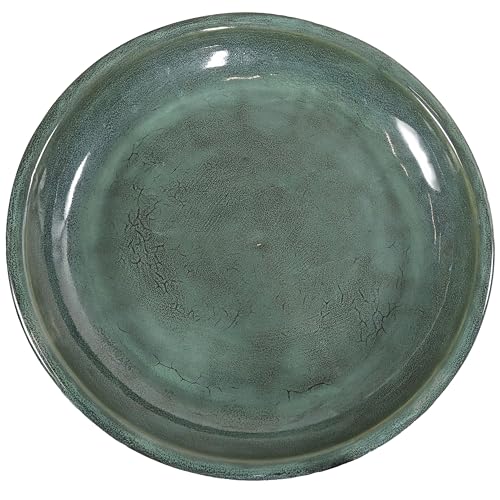 Sunnydaze Ceramic Bird Bath for Outdoors, 18” H, Green Mist | UV-Resistant, Glazed Finish, Pedestal Bird Bath Holds Up to 10 Cups of Water, Easy Assembly, Sturdy Bird Bath for Outside - style: Green Mist Glaze